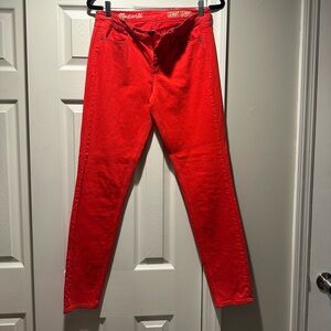 Lower Rise Madewell Skinny Skinny Red Denim